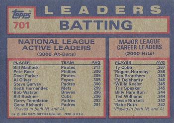 NL Active Career Batting Leaders (Bill Madlock / Pete Rose / Dave Parker)  baseball card collectible - Main Image 2