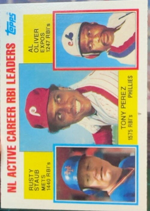 NL Active Career RBI Leaders (Tony Perez / Rusty Staub / Al Oliver)  baseball card collectible - Main Image 3