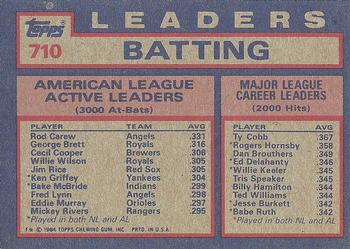 AL Active Career Batting Leaders (Rod Carew / George Brett / Cecil Cooper)  baseball card collectible - Main Image 2