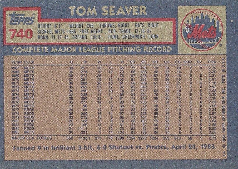 Tom Seaver  baseball card collectible - Main Image 2