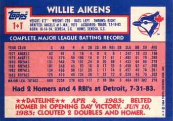 Willie Aikens  baseball card collectible - Main Image 2