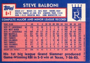 Steve Balboni  baseball card collectible - Main Image 2