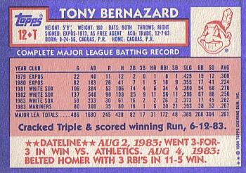 Tony Bernazard  baseball card collectible - Main Image 2