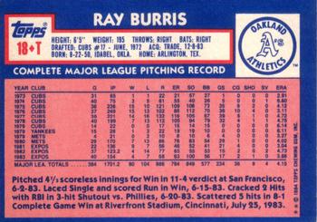 Ray Burris  baseball card collectible - Main Image 2