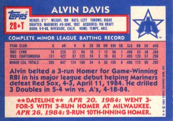 Alvin Davis  baseball card collectible - Main Image 2