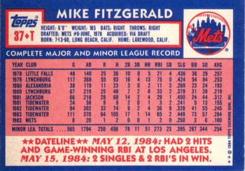 Mike Fitzgerald  baseball card collectible - Main Image 2