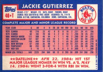 Jackie Gutierrez  baseball card collectible - Main Image 2