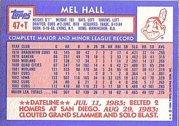 Mel Hall  baseball card collectible - Main Image 2