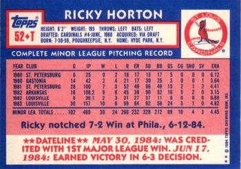 Ricky Horton  baseball card collectible - Main Image 2