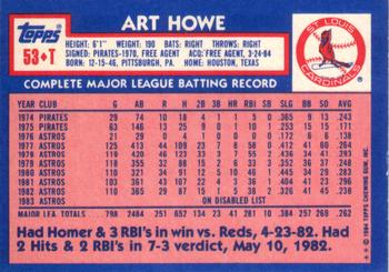 Art Howe  baseball card collectible - Main Image 2