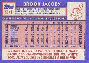 Brook Jacoby  baseball card collectible - Main Image 2