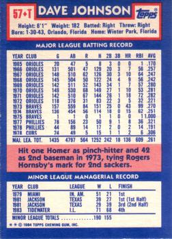 Dave Johnson  baseball card collectible - Main Image 2