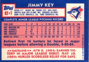 Jimmy Key  baseball card collectible - Main Image 2