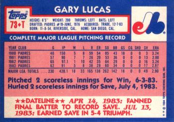 Gary Lucas  baseball card collectible - Main Image 2