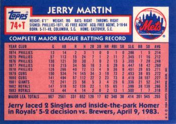 Jerry Martin  baseball card collectible - Main Image 2