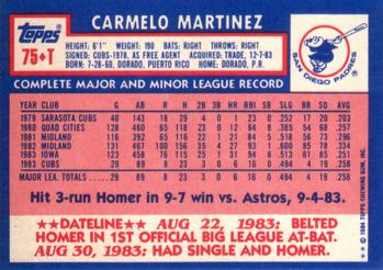 Carmelo Martinez  baseball card collectible - Main Image 2
