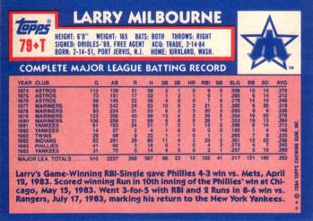 Larry Milbourne  baseball card collectible - Main Image 2