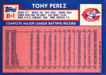 Tony Perez  baseball card collectible - Main Image 2