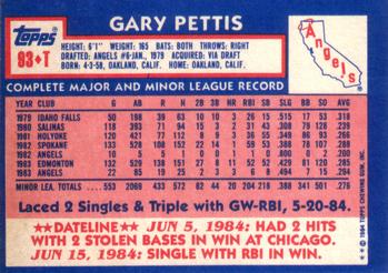 Gary Pettis  baseball card collectible - Main Image 2