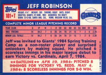 Jeff Robinson  baseball card collectible - Main Image 2