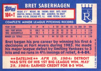 Bret Saberhagen  baseball card collectible - Main Image 2