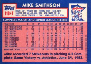 Mike Smithson  baseball card collectible - Main Image 2