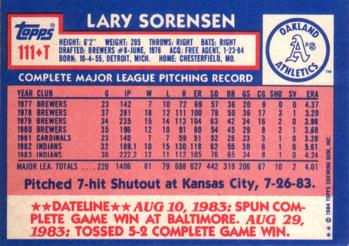 Lary Sorensen  baseball card collectible - Main Image 2