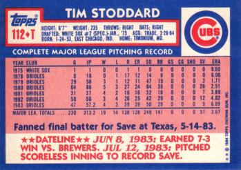 Tim Stoddard  baseball card collectible - Main Image 2
