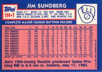 Jim Sundberg  baseball card collectible - Main Image 2
