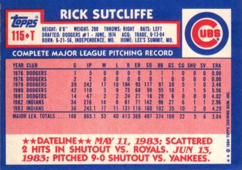 Rick Sutcliffe  baseball card collectible - Main Image 2