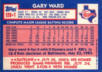 Gary Ward  baseball card collectible - Main Image 2