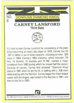 Carney Lansford  baseball card collectible - Main Image 2