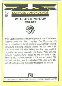 Willie Upshaw  baseball card collectible - Main Image 2