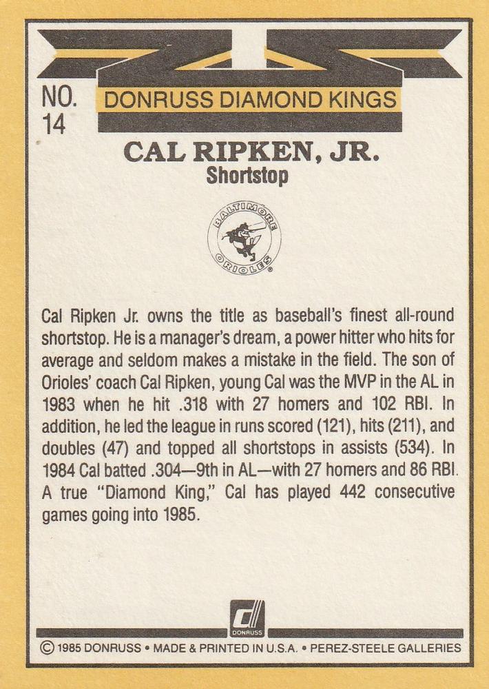 Cal Ripken Jr.  baseball card collectible - Main Image 2