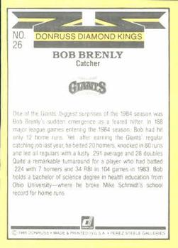 Bob Brenly  baseball card collectible - Main Image 2