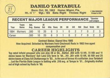 Danny Tartabull  baseball card collectible - Main Image 2