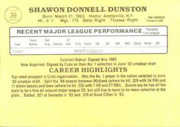 Shawon Dunston  baseball card collectible - Main Image 2