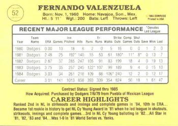 Fernando Valenzuela  baseball card collectible - Main Image 2