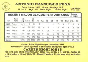 Tony Pena  baseball card collectible - Main Image 2