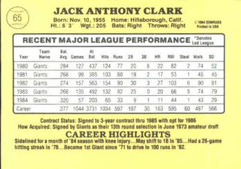 Jack Clark  baseball card collectible - Main Image 2