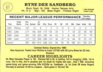 Ryne Sandberg  baseball card collectible - Main Image 2