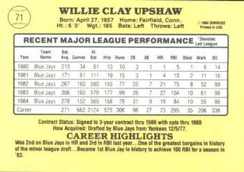 Willie Upshaw  baseball card collectible - Main Image 2