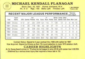 Mike Flanagan  baseball card collectible - Main Image 2