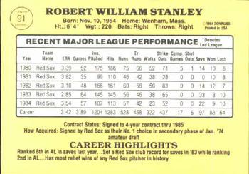 Bob Stanley  baseball card collectible - Main Image 2