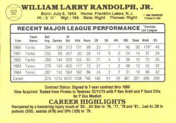 Willie Randolph  baseball card collectible - Main Image 2