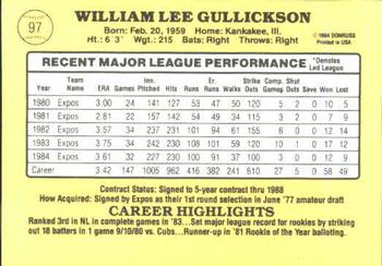 Bill Gullickson  baseball card collectible - Main Image 2
