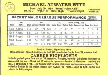 Mike Witt  baseball card collectible - Main Image 2