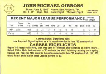 John Gibbons  baseball card collectible - Main Image 2