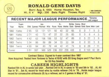 Ron Davis  baseball card collectible - Main Image 2