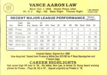 Vance Law  baseball card collectible - Main Image 2